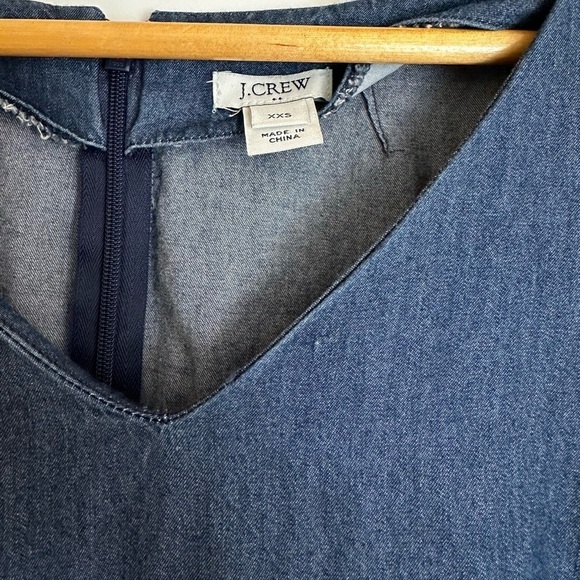 J Crew Chambray Short Bell Sleeve Shift Mini Dress size XXS - Picture 5 of 9